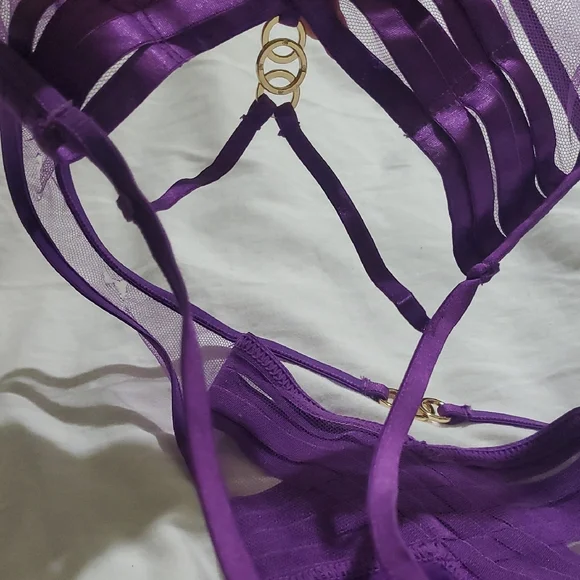 Honey Birdette Purple Strappy Panties - Picture 4 of 7
